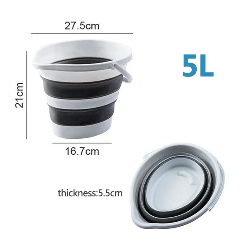 

Складное ведро для воды, пластиковое ведро 5/10/15 л, для уборки дома, кемпинга, садоводства, рыбалки