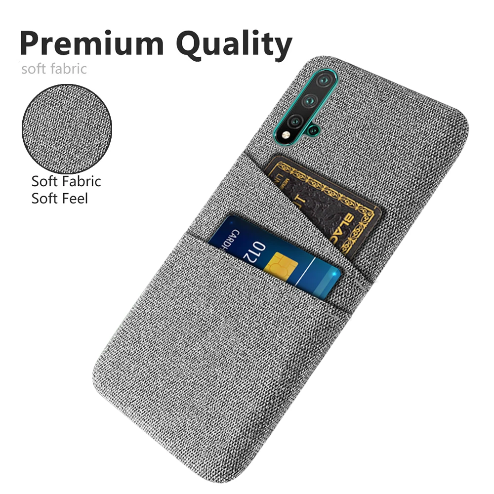 

For Huawei Nova 5T Nova5t 5 t Funda Coque Phone Case For Huawei Nova 5T Cases Luxury Febric Antiskid Card Slot Holder Cover