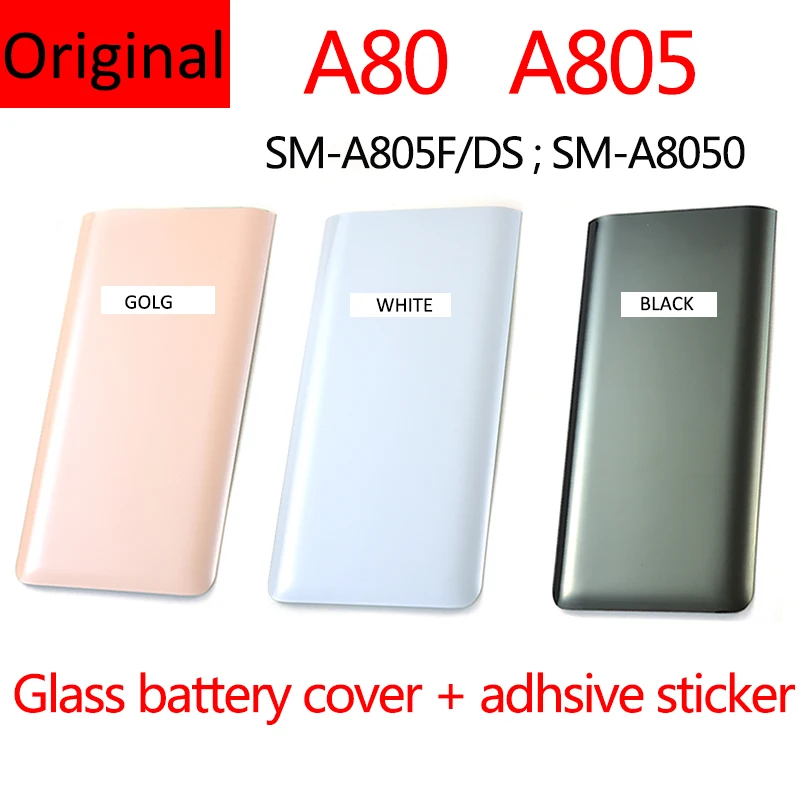 Оригинальный корпус A80 для Samsung Galaxy A80 A805F задняя крышка батарейного отсека стеклянная крышка корпуса задний корпус запасные части для ремонта