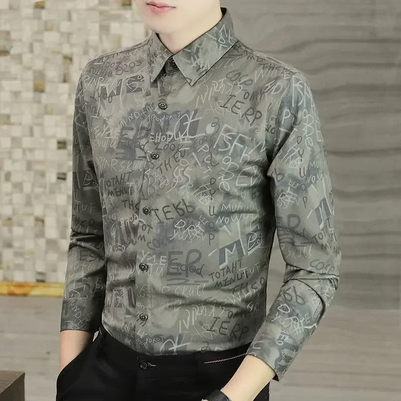 Деловая повседневная мужская одежда 2023 модные формальные рубашки с отложным