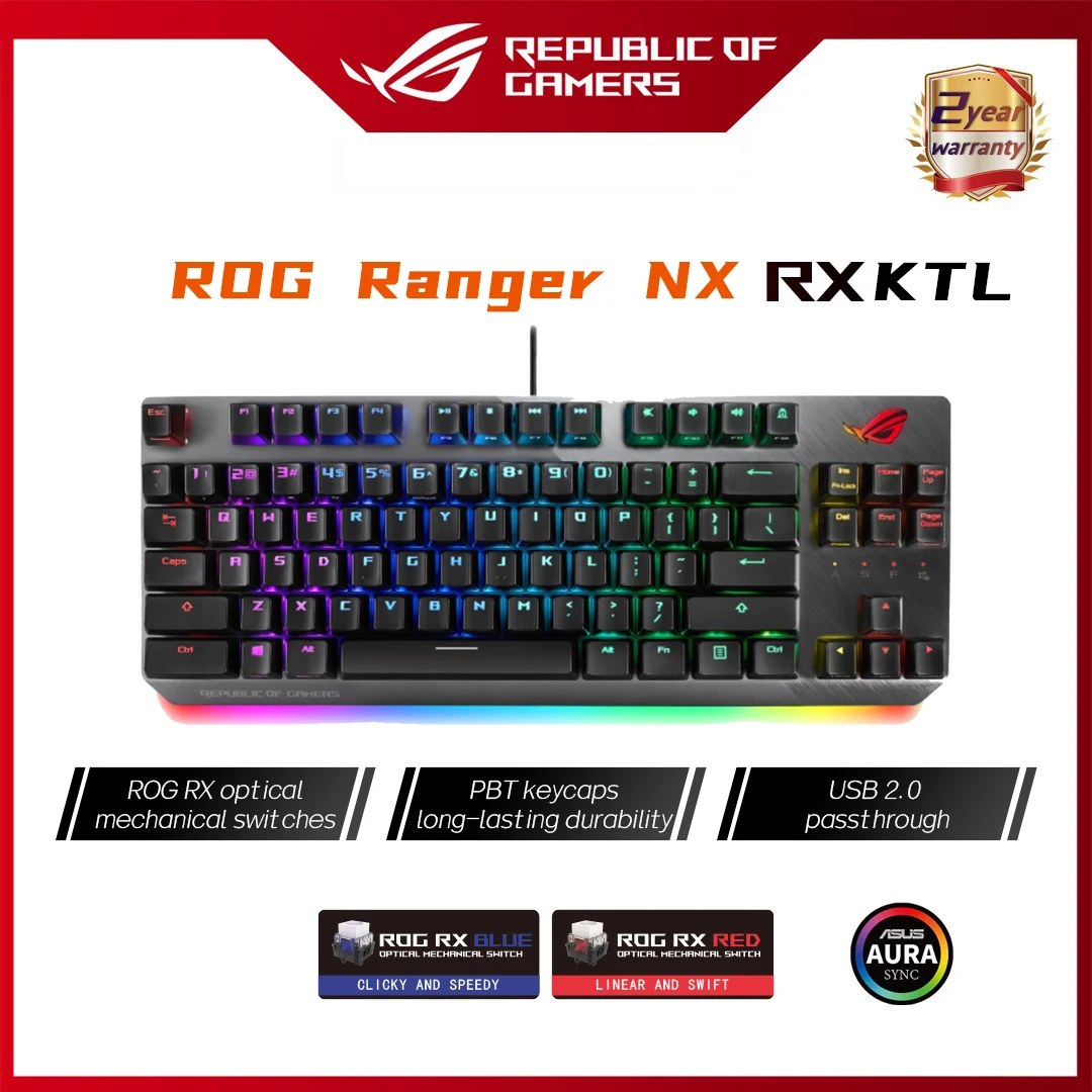Проводная Механическая RGB Клавиатура ASUS ROG Strix Scop NX TKL для игр в секунду с переключателями Aura Sync, игровая клавиатура с подсветкой