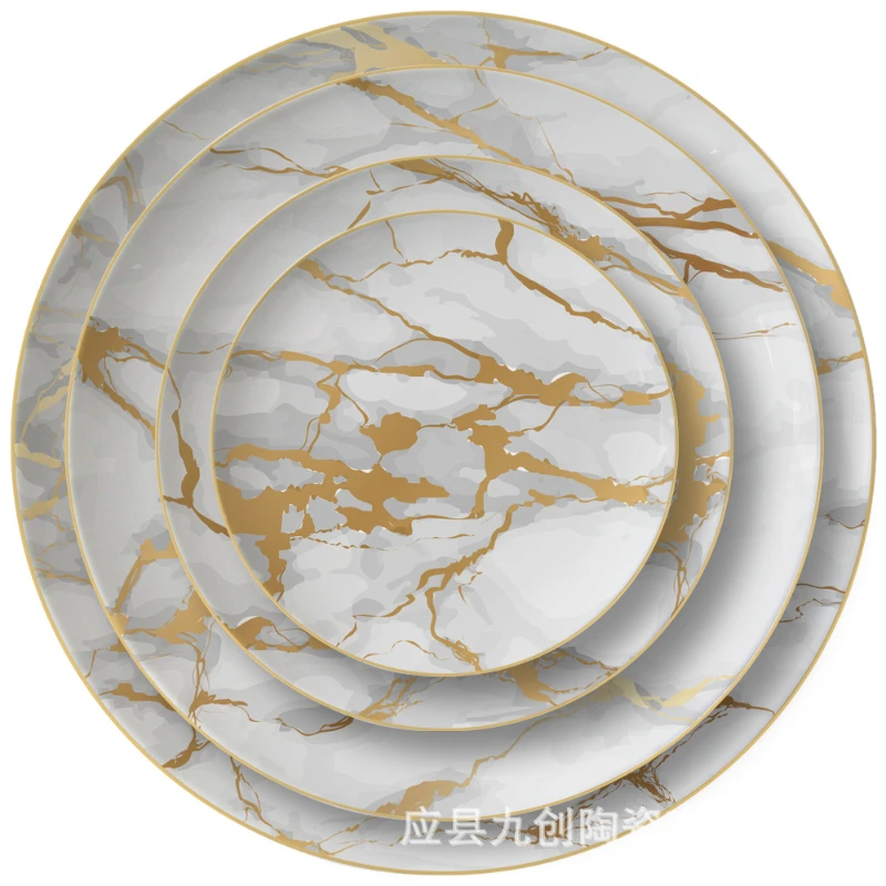 

Marble plate Nordic ceramic creative plate cubiertos de acero inoxidable dishes and plates sets dinner set plates and dishes