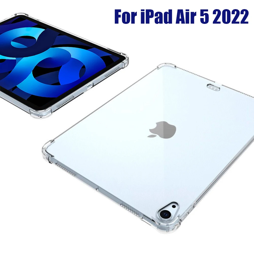 

For iPad Air 5 10.9 2022 Case TPU Silicon Transparent Slim Cover For iPad Air 5th Generation A2589 A2591 Soft Silicone Cover