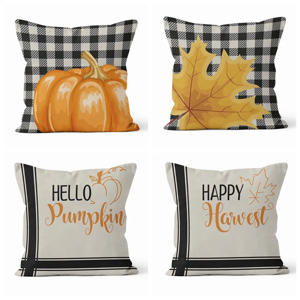 

Autumn Season Pumpkin Maple Living Room Cushion Pillowcase Home Decoration Sofa Pillowcase Throw Pillows Decoration For Home