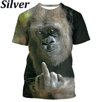 funny t shirt summer funny graphic animal fashion new spoof gorilla funny monkey mens women unisex personality 3d printed t shi