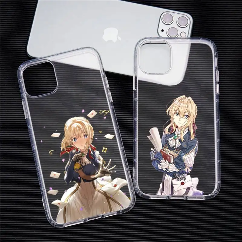 

Violet Evergarden anime Phone Case Transparent soft For iphone 12 11 13 7 8 6 s plus x xs xr pro max mini