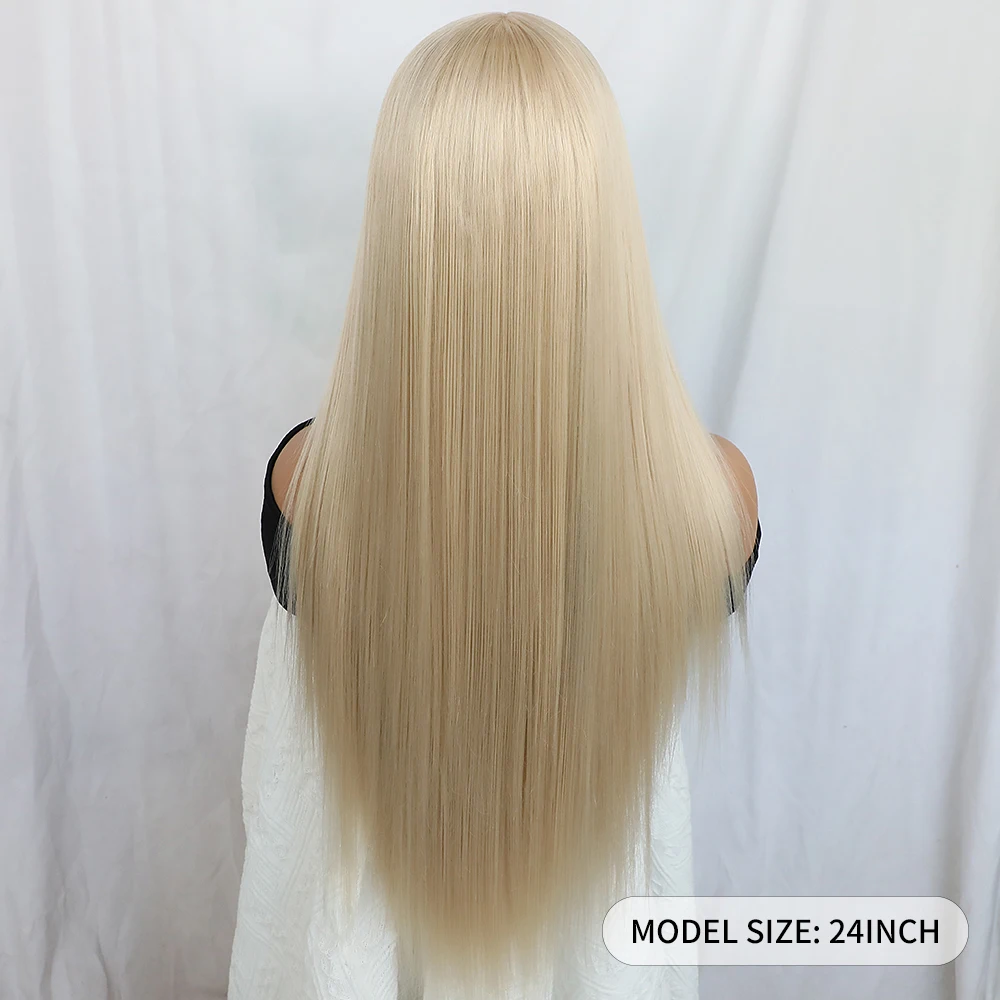 Apolaurel Ash Blond Синтетические длинные волосы 13x6 с легким синтетическим кружевом