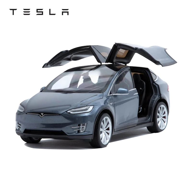 

original factory 1:18 Tesla Model X Alloy Fully Open Limited Edition Resin Metal Static Car Model Toy Gift