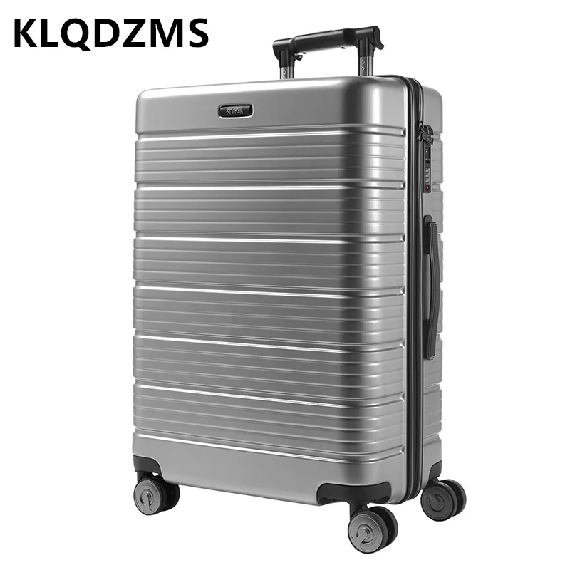 KLQDZMS Simple Solid Color Business Trolley Case Advanced PC Suitcase 20 Inch Mute Universal Wheel Boarding Luggage Female