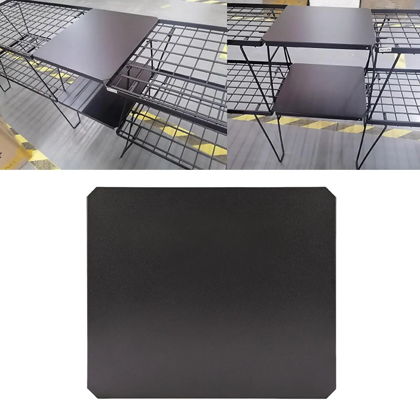 

Outdoor Furniture Board Durable Desk Matching with Iron Mesh Portable Camping Table for Beach Barbecue Fishing Hiking Garden