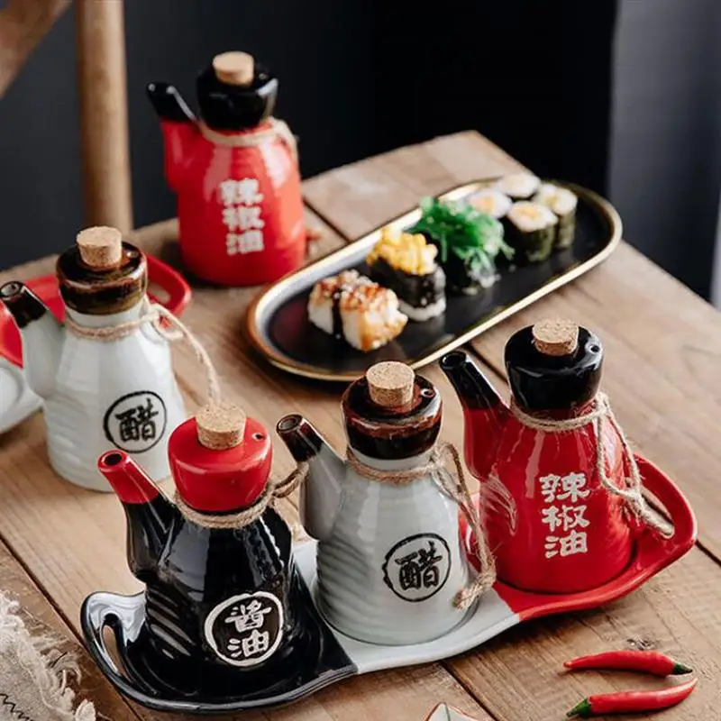 

Soy Mini Oil 200ml Supplies Dispenser Seasoning Japanese Bottle Pot Spice Kitchen Sauce Bottle Vinegar Ceramic Bottle