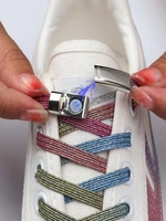 elastic shoelaces sneakers colorful no tie shoe laces rainbow magnetic lock shoelace kids adult laces for shoes rubber bands
