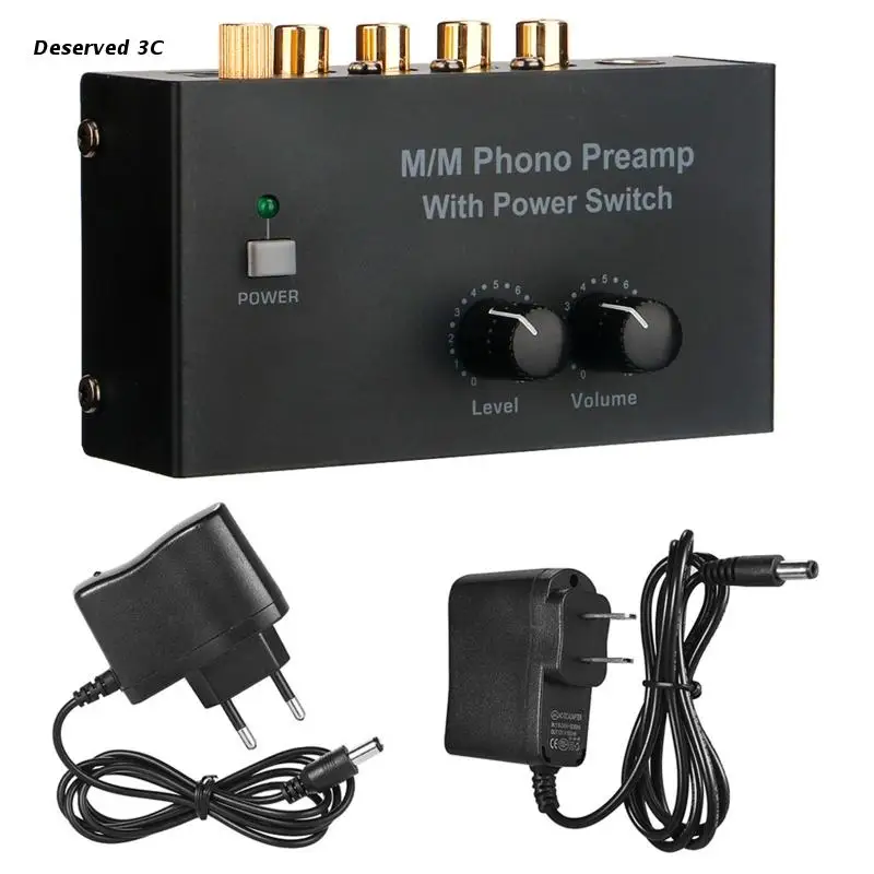 

R9CB Ultra-compact Phono Preamp for Turntable Mini Stereo Phonograph Record Player Preamplifier RCA Output EU/US plug