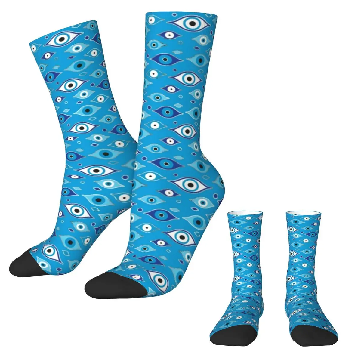 Evil Eye Pattern Socks Mati Mataki Funny Stockings Girls Breathable Outdoor Autumn Graphic Anti-Slip