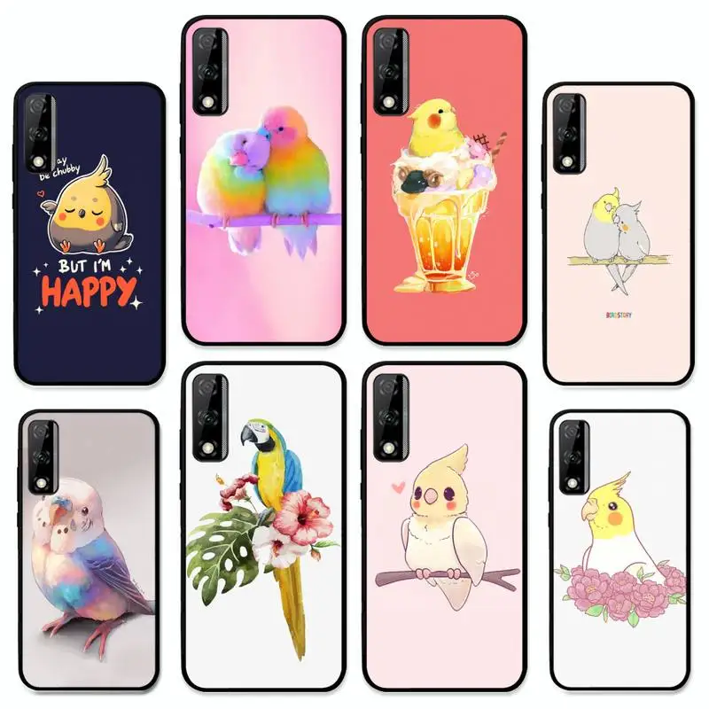 

Cute Chubby Cockatiel Phone Case for Huawei Y 6 9 7 5 8s prime 2019 2018 enjoy 7 plus