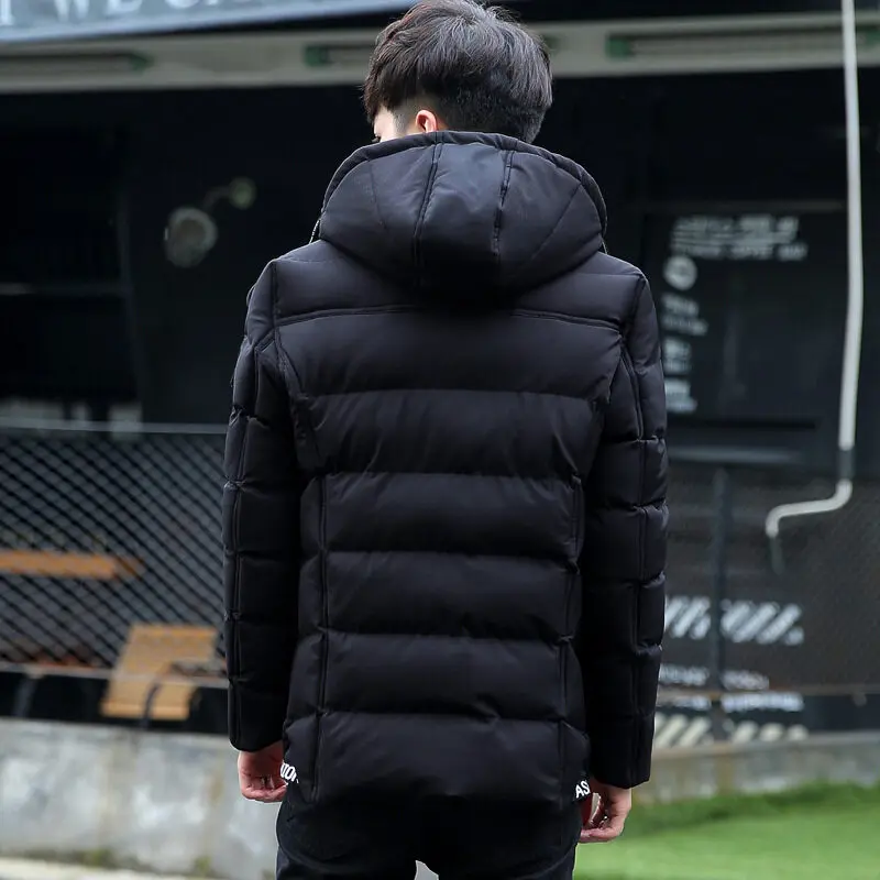 Men's Fashion Clothing Detachable Cap Thickened Fleece Cotton-padded Jacket Long Sleeve Jacket Youth Jacket Cotton-padded Jacket