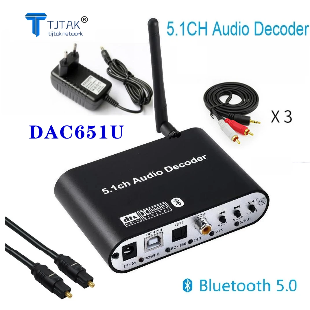 

Digital 5.1 EU Audio Decoder Dolby DTS/AC3 Audio Converter Gear LPCM To 5.1 Analog Sound Audio Adapter Amplifier Converter