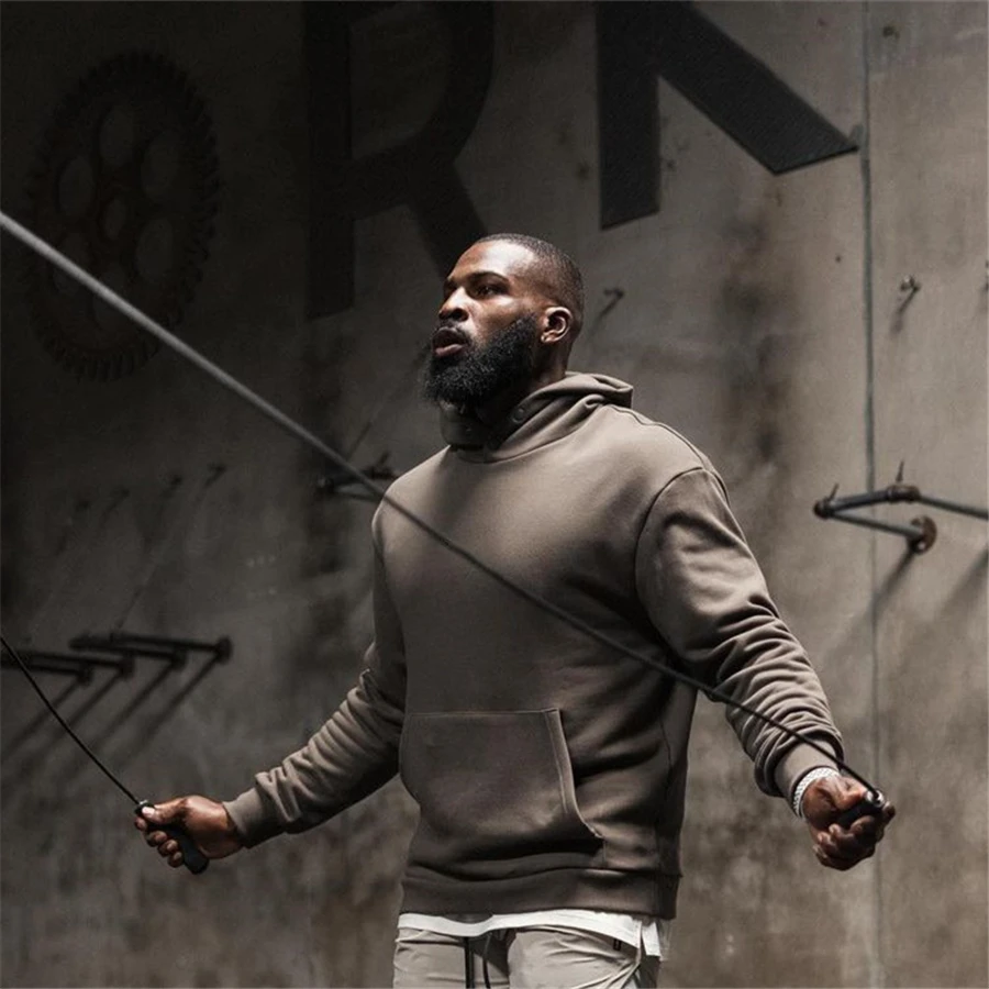 

Повседневные толстовки, толстовка для бодибилдинга, мужская спортивная куртка из хлопка с капюшоном для фитнеса, мужская спортивная одежда...