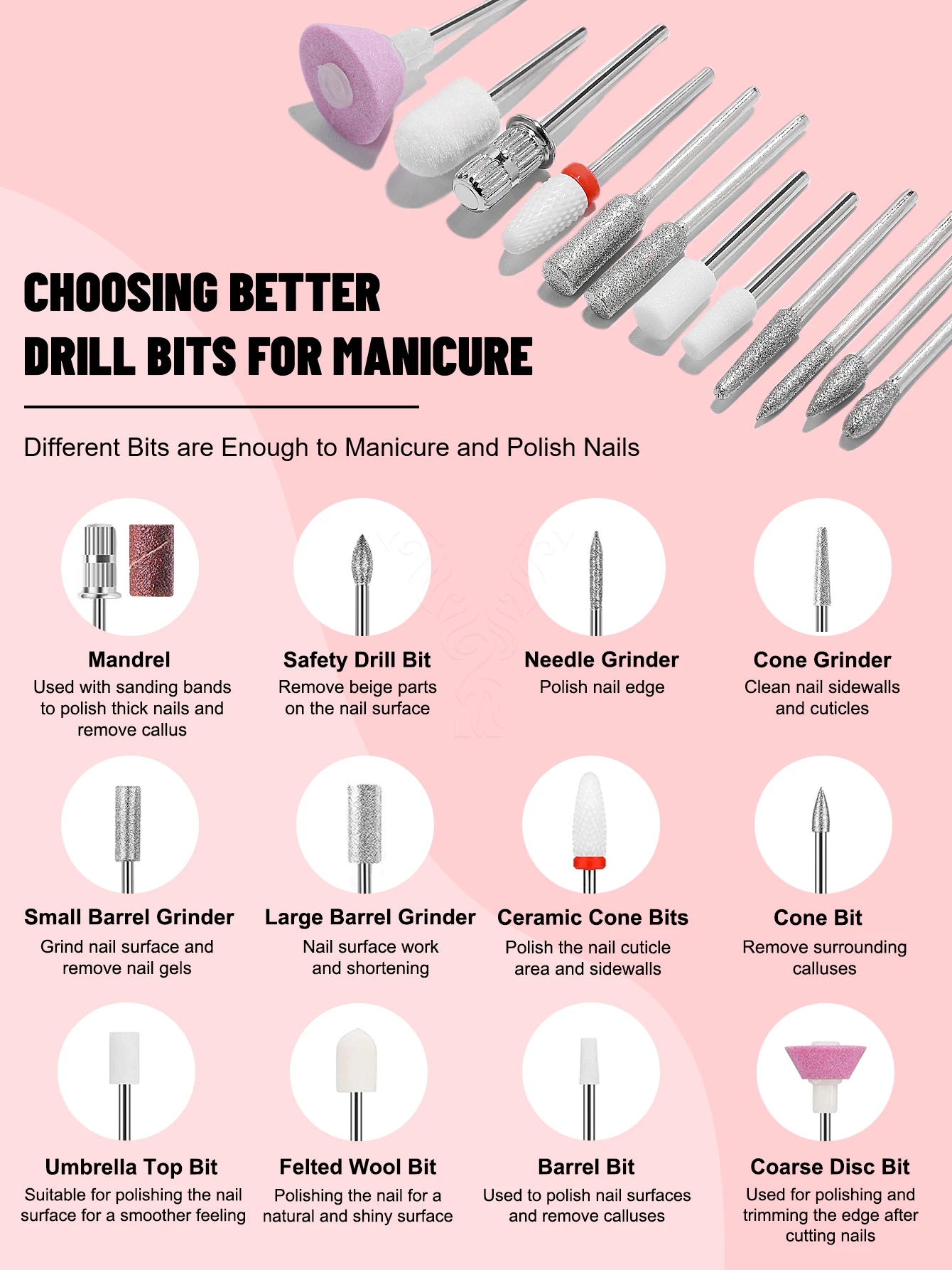 30000 об/мин USB-сверло для ногтей маникюра набор фрез гель-полировки дрель ручка