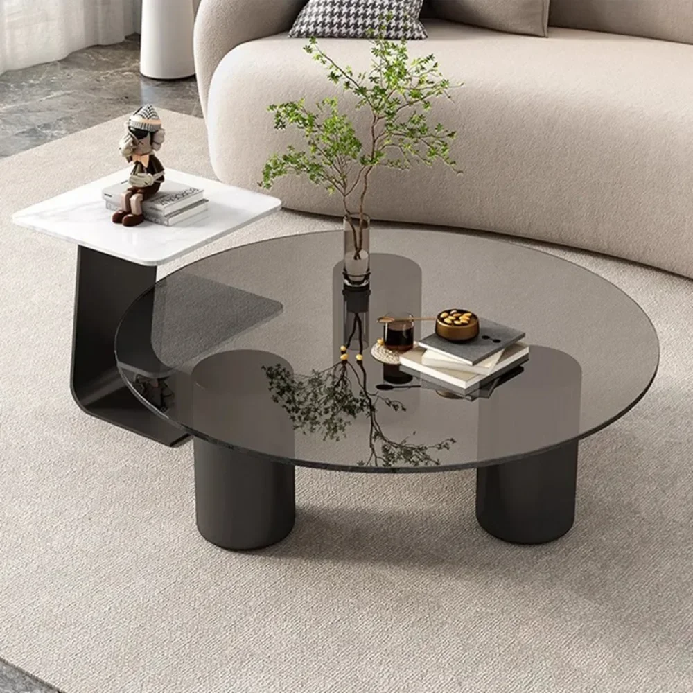 Роскошный стеклянный кофейный столик для гостиной в скандинавском стиле