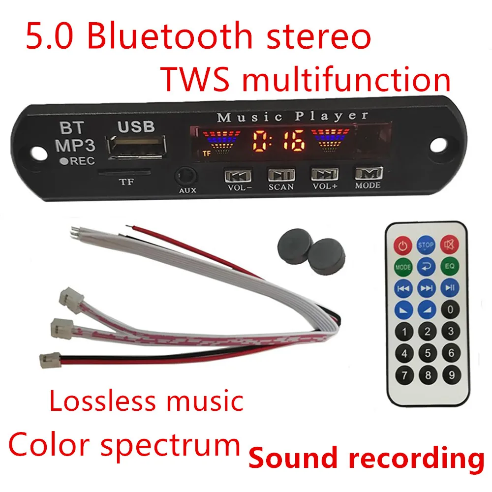 

Новейший аудио DIY записывающий декодер 12 В TWS Bluetooth модуль 5,0 Bluetooth коробка декодирование плата PCBA