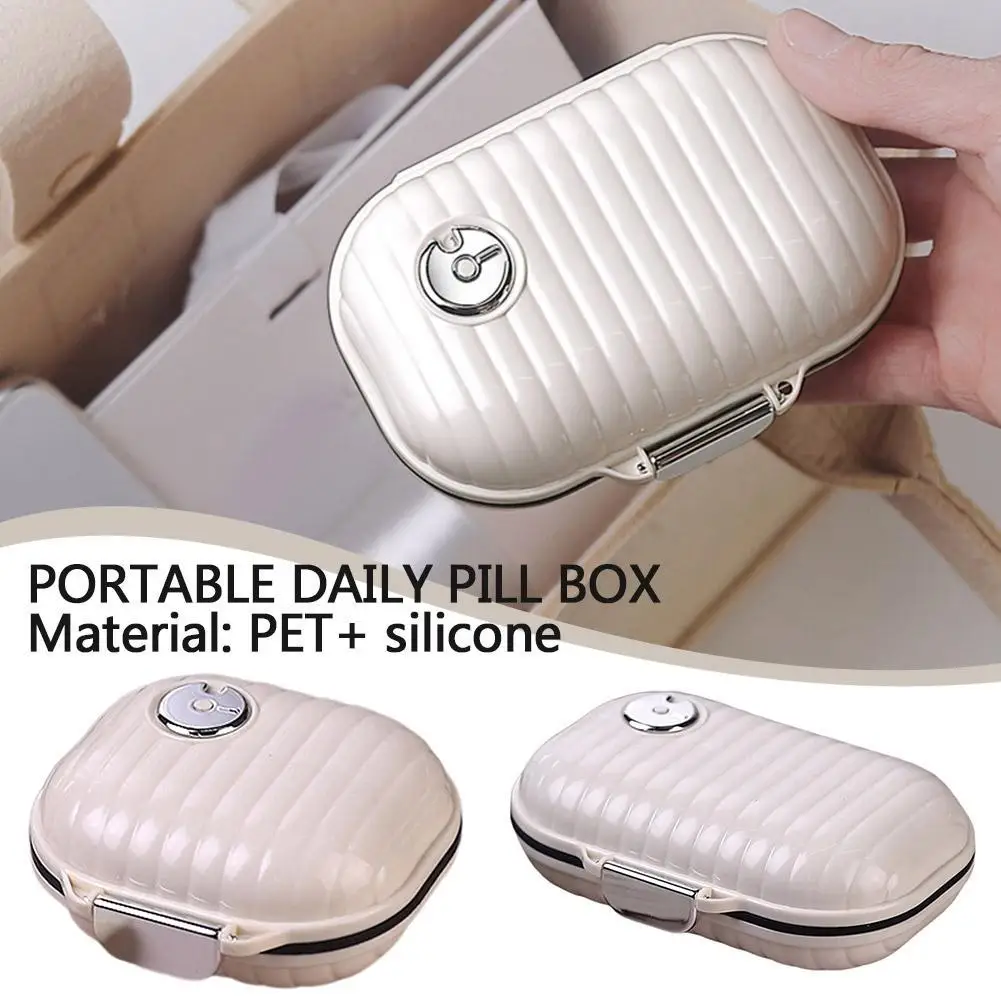 

Seven Days A Week Storage Pill Box Portable Travel With Sealing Pill Medicine Jewelry Mini Storage Has Texture Sealed Box