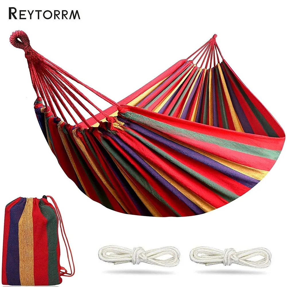 Outdoor Camping Survival Hammock 260*140cm Portable Durable Ultralight Nylon Parachute Hammock For 1-2 Person Hanging bed Travel garden furniture	