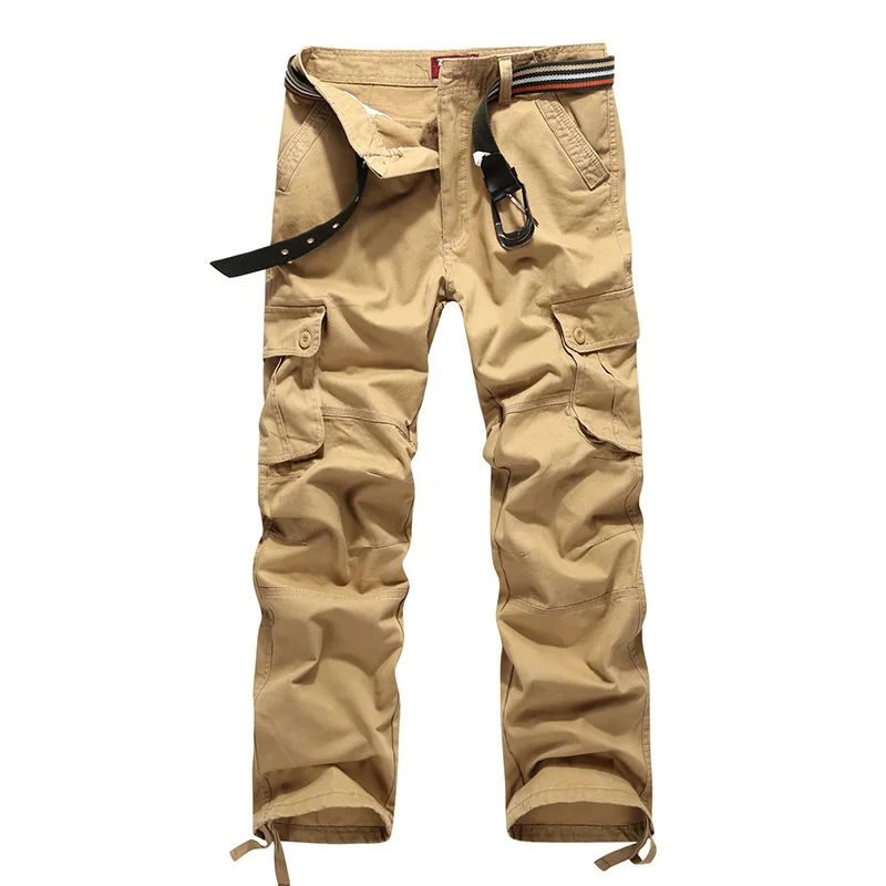 

2023 Men's Sports Casual Multi-Pocket Baggy Straight Trousers Youth Outdoor Overalls