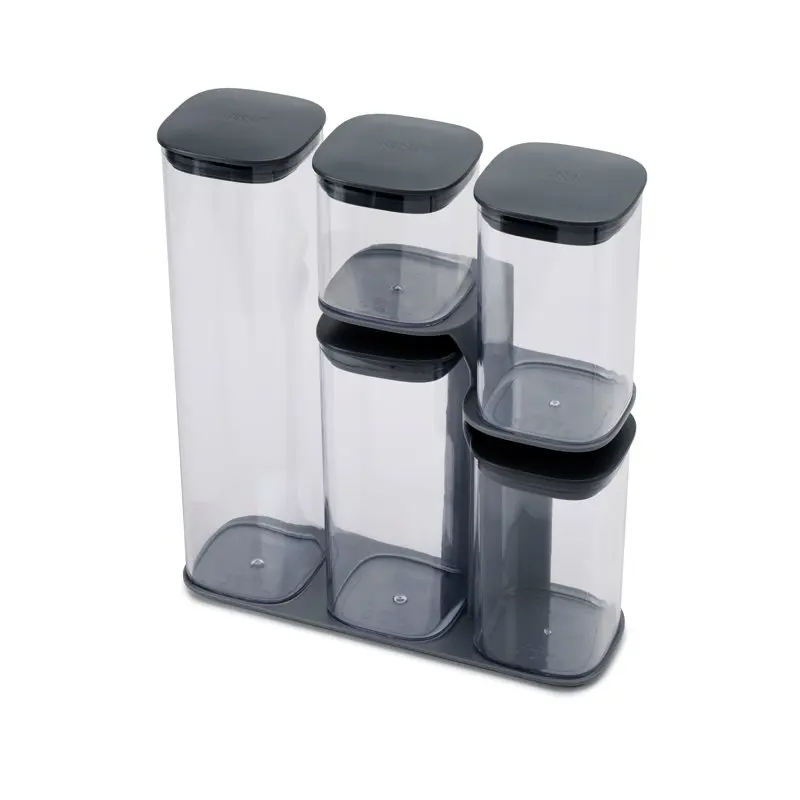 

Podium Dry Food Storage Container Set with Stand 5-piece Gray for home