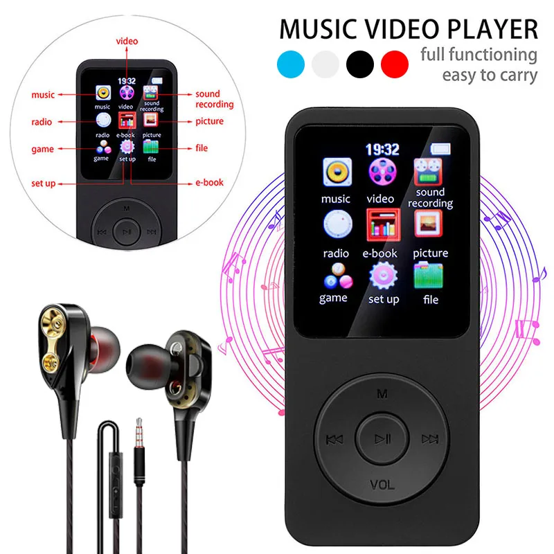 1 8 дюймовый портативный MP3-плеер Mini MP4 Walkman Bluetooth электронная книга Запись MP3