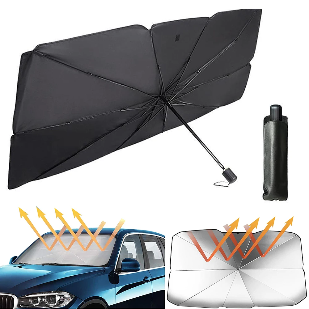 

145cm 125cm Foldable Car Windshield Sun Shade Umbrella Car UV Cover Sunshade Heat Insulation Front Window Interior Protection