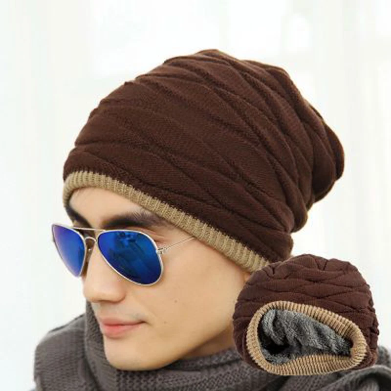 

Durable Men Skullies Beanies Cap Scarf Casual Hip Hop Hat Spring Autumn Winter Warm Knitted Cap Brimless Hat for Unisex
