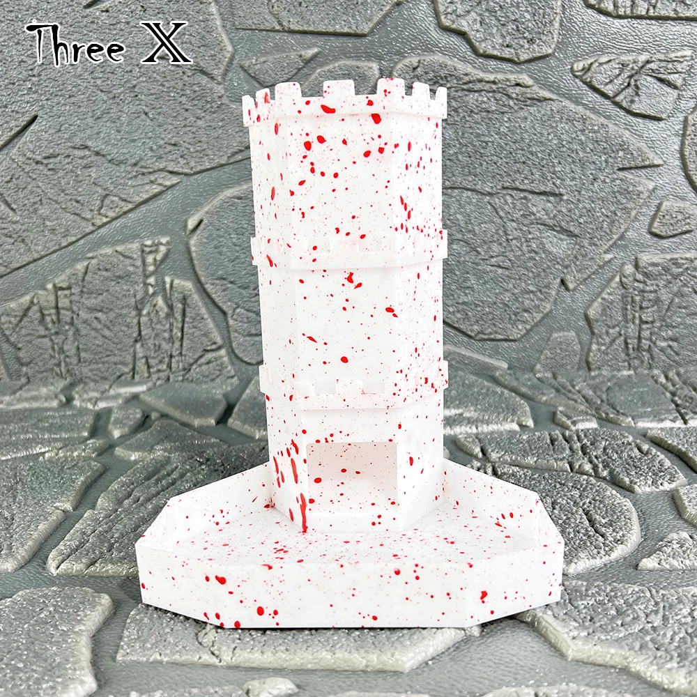 

Bloody Portable Plastic Castle Dice Rolling Tower with Tray for Desktop Board Game RPG D&D