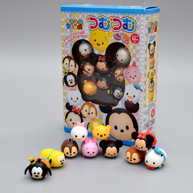 

Disney 10piece Tsum Tsum Minnie Mickey mouse winnie the pooh pluto dog donald duck daisy Mini PVC Figure Model with color box