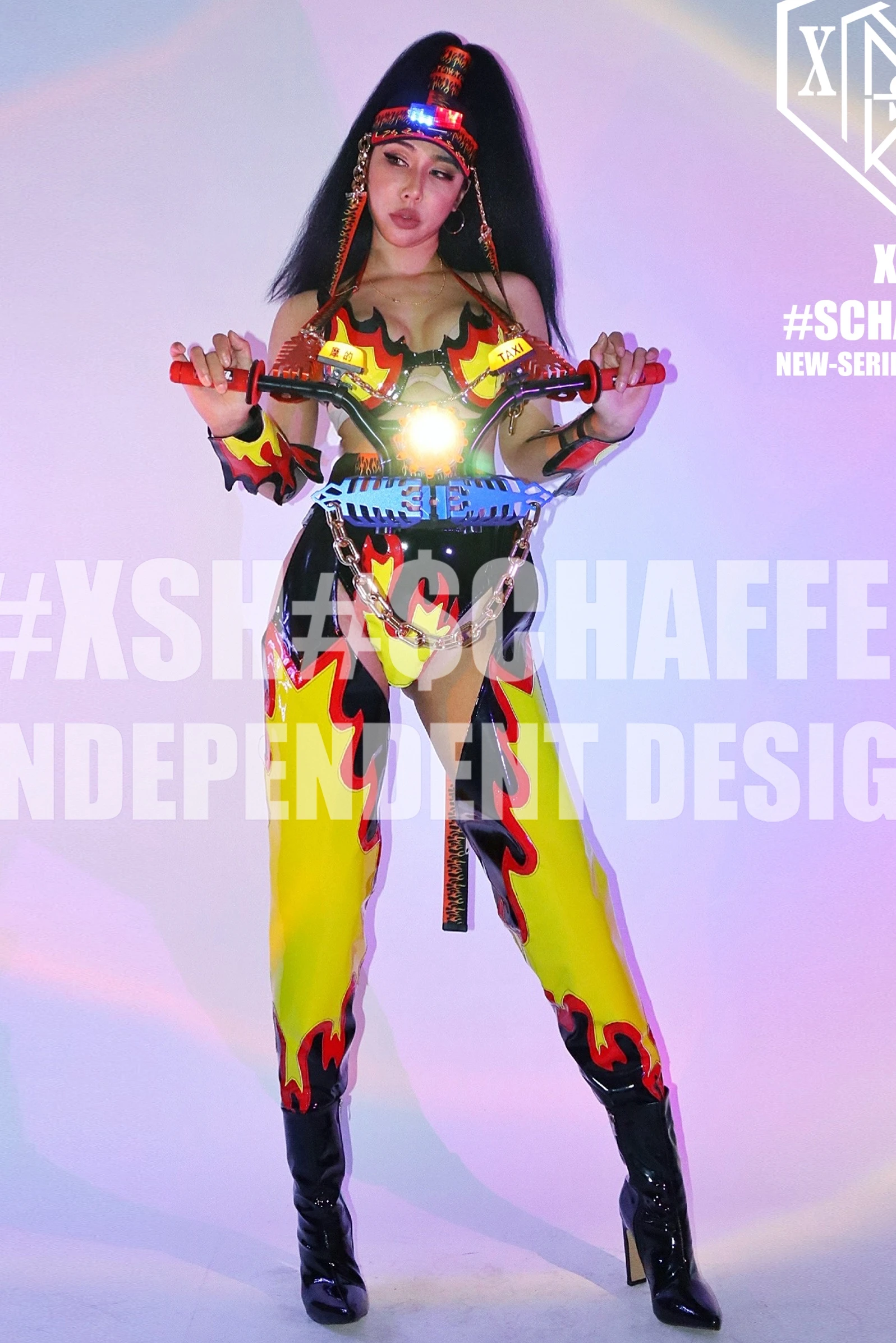 Женский костюм для ночного клуба GOGO в стиле панк