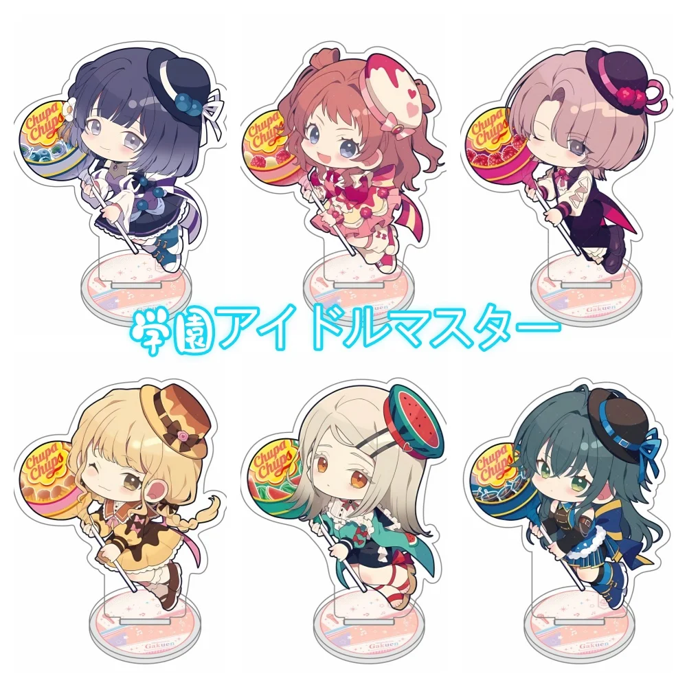 Фото Акриловые подставки для фигурок аниме THE IDOLM@STER Gakuen: Саки Котоне, Темари Хиро, Мао Лия, Сумика Ханами. Модные подарки, брелоки. №1