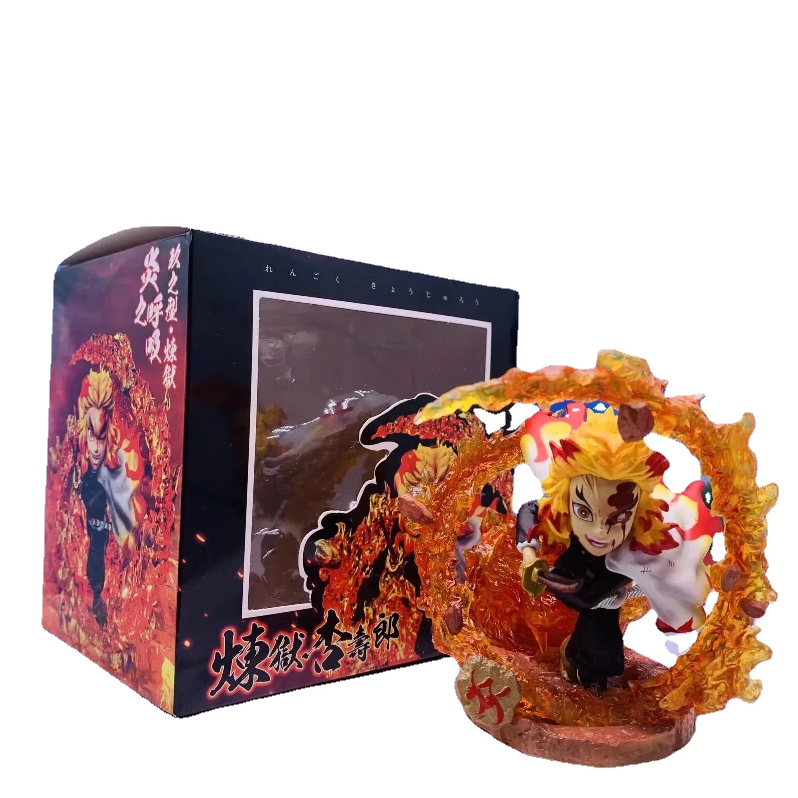

12cm Demon Slayer Rengoku Kyoujurou Anime Figure Kimetsu No Yaiba GK Statue Action Figure Rengoku Kyoujurou Figurine Model Toys