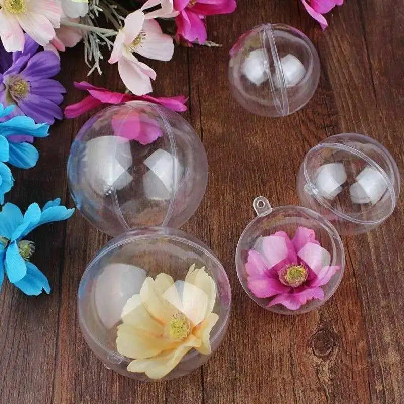 

DIY Balls Baubles Sphere Clear Plastic Xmas Tree Ornament Fillable Christmas