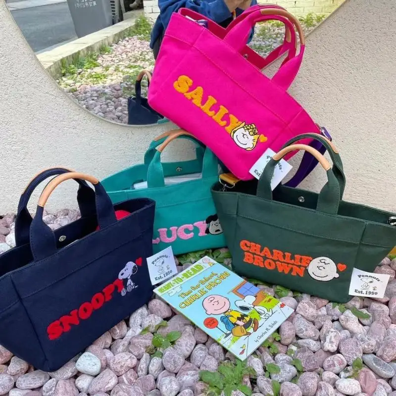 

Аниме Мультфильм Снупи сумка для девушек Повседневная универсальная сумка через плечо для девушек переносная Холщовая Сумка Girl сердце под...