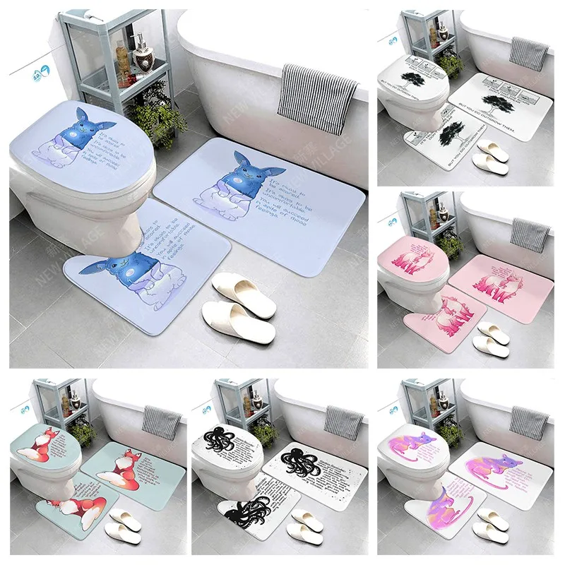 

Противоскользящий коврик для ванной, коврик для душа, декоративный Впитывающий Коврик для ног, вход в ванну, коврик для туалета, милый сканд...