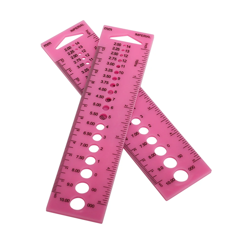 

Crochet Hook Measure Ruler Plastic Wool Knitting Tool Ruler Patchwork Quilting Template Ruler Knitting Accessories