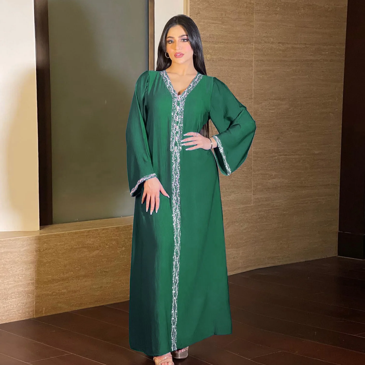 Middle East cross-border e-commerce  Muslim fashion rhinestones womens abaya robes. vetement femme  islamic clothing for women