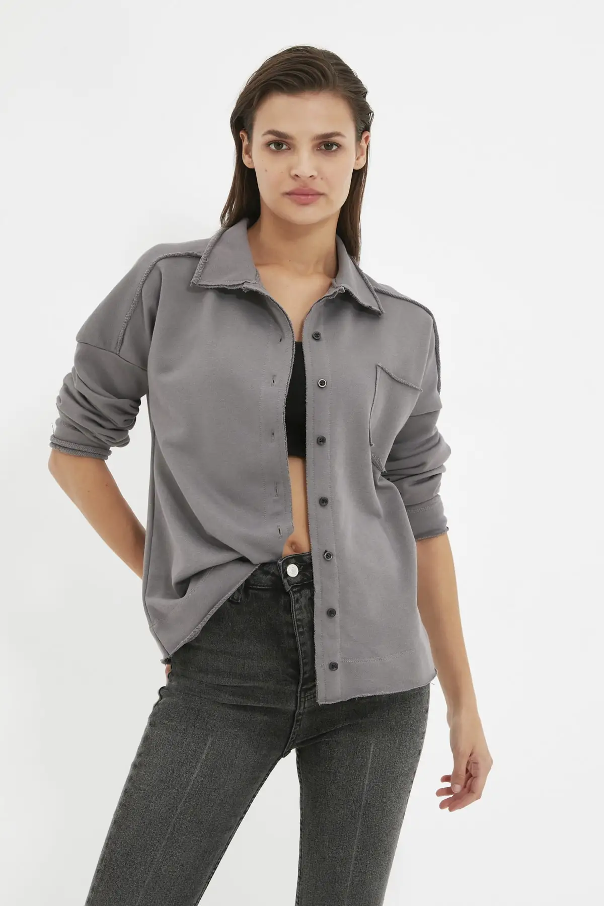 

Trendyol Loose Tooling Slim Knitted Shirt TWOAW22GO1159