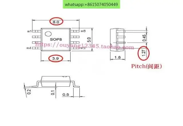 Многофункциональное горящее сиденье SOP8 SSOP8 TSSOP8 до DIP8 испытательное простое IC с