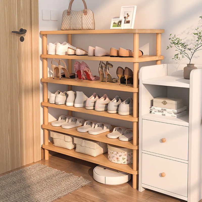 

3-уровневые самостоятельные стеллажи для обуви, красивая Штабелируемая натуральная функциональная прочная бамбуковая стойка для обуви для прихожей, прихожей, чулана