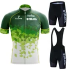Трикотажный спортивный костюм STRAVA мужской с коротким рукавом, дышащая одежда для езды на велосипеде, Джерси, лето 2022