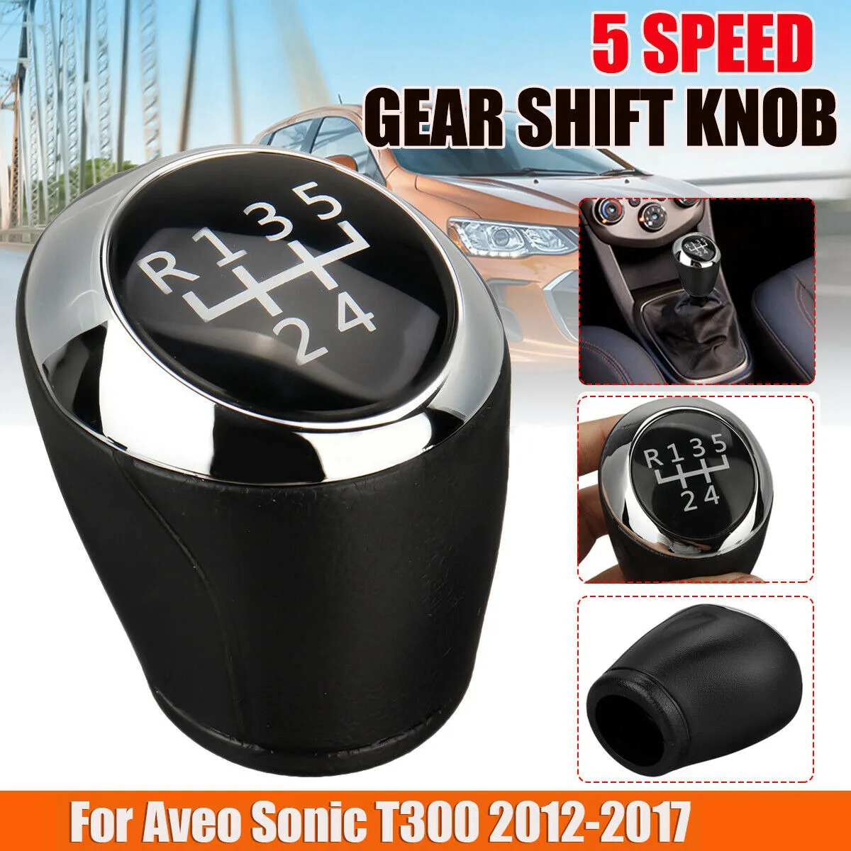 

5 Speed Car MT Gear Shift Knob 24108036 for Chevrolet Aveo Sonic T300 2012-2017 24108036