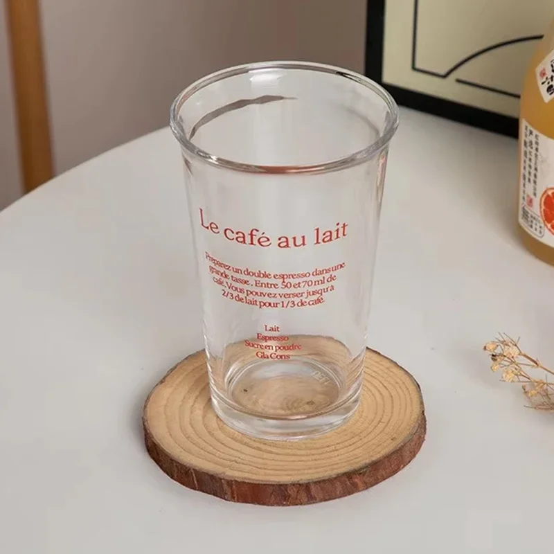 

Чашка для воды 380 мл, прозрачная кофейная кружка в стиле Ins, летняя чашка для питья сока, молока, Eespresso, посуда для напитков со льдом, чашка для йогурта