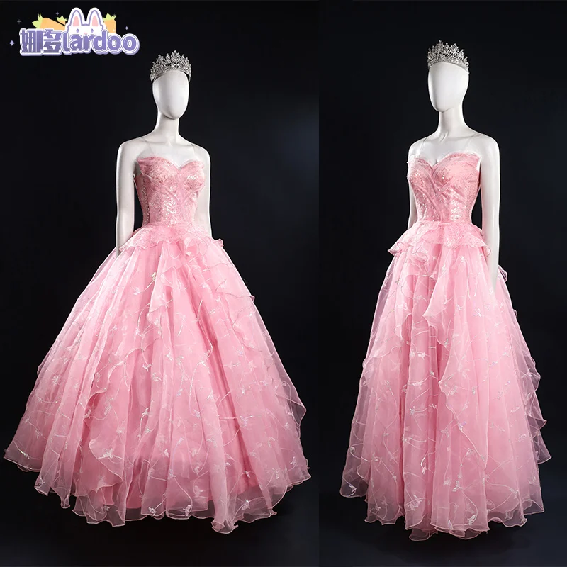 Lardoo Wicked Glynda Косплей Костюм Розовое Женское Платье Аксессуары Красивый Наряд