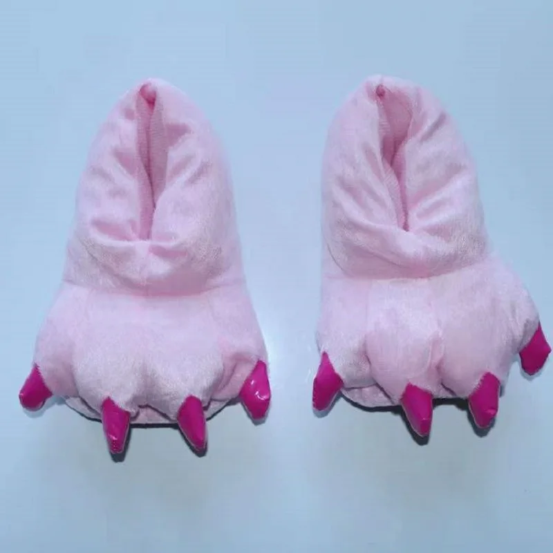 Funny Cartoon Child Shoe Animal Plush Thickening Claw Colorful Autumn and Winter Warm Soft Indoor Couples Home Floor Slippers